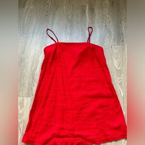 A new day red linen shift dress size S